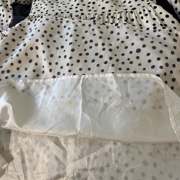 Forever 21 off white black polka dots 3/4 sleeve mini dress size medium - Picture 10 of 11